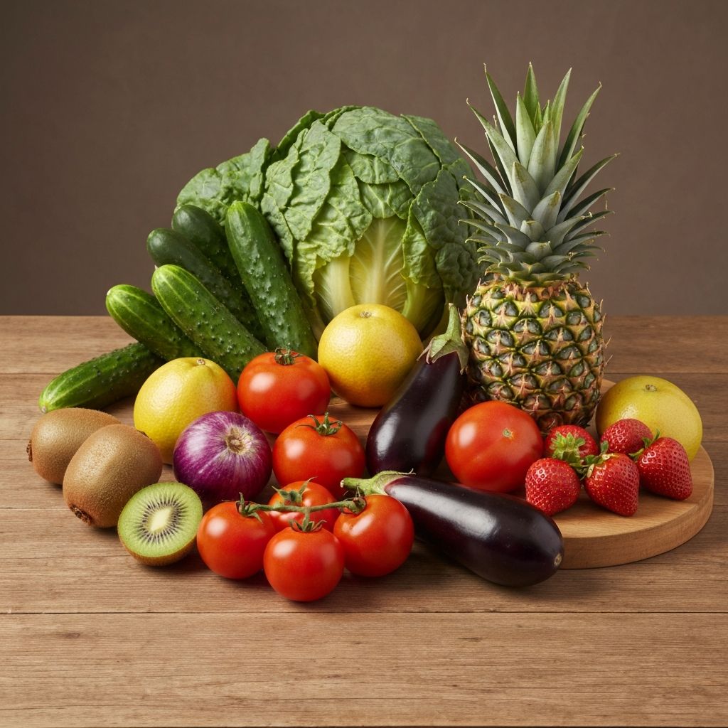 Vegetables and fruits variety